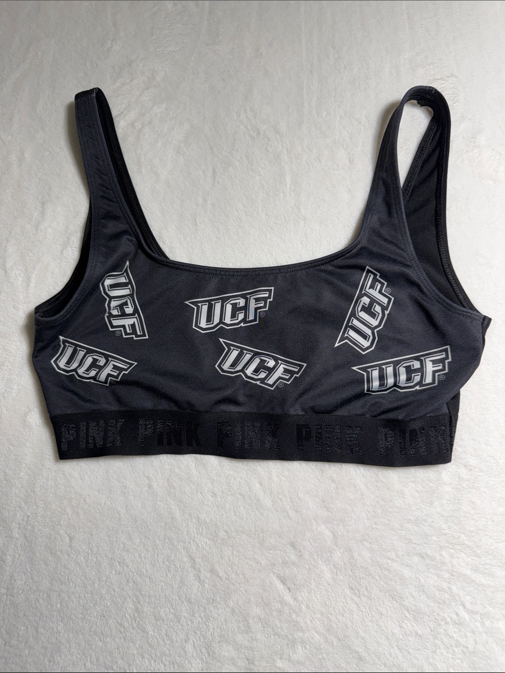PINK Victoria's Secret Black UCF Logo Sports Bralette